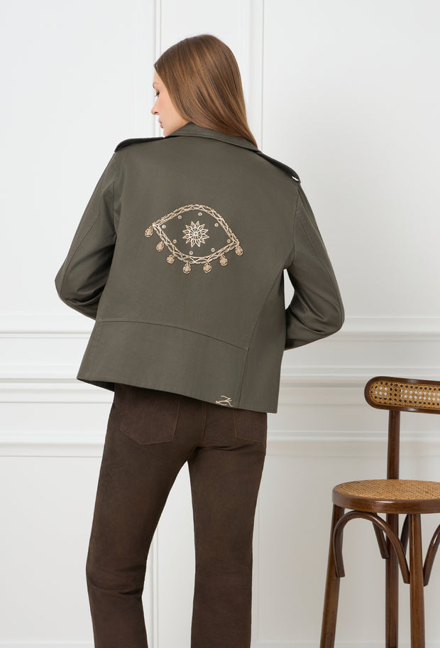 Antonia Karra x ZoeK Evil Eye Madison Jacket Khaki