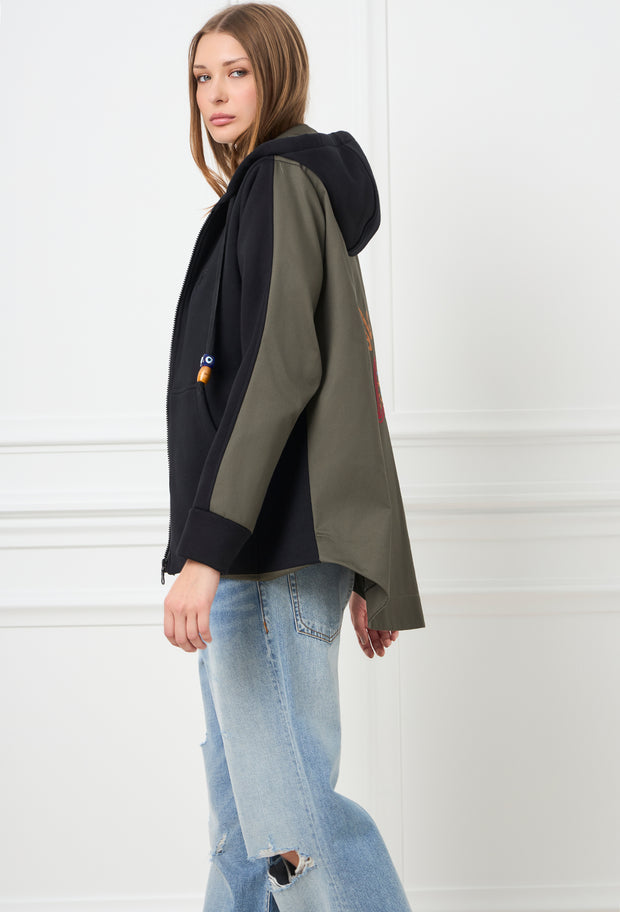 Boho Spirit Army Hoodie Khaki