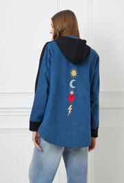 Cosmic Sparks Army Hoodie Denim