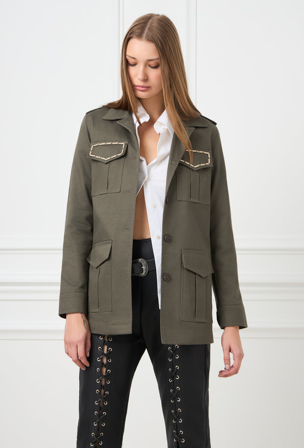 Eclipse Evil Eye Safari Jacket Khaki