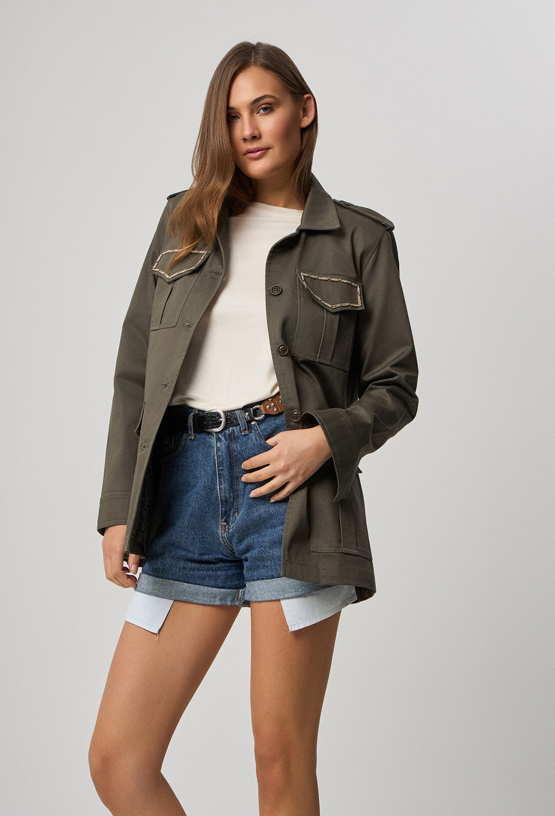 Eclipse Evil Eye Safari Jacket Khaki – ZoeK