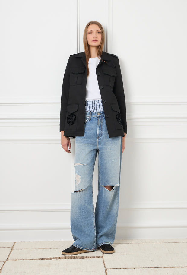 Limited Velvet Baroque Safari Jacket Black