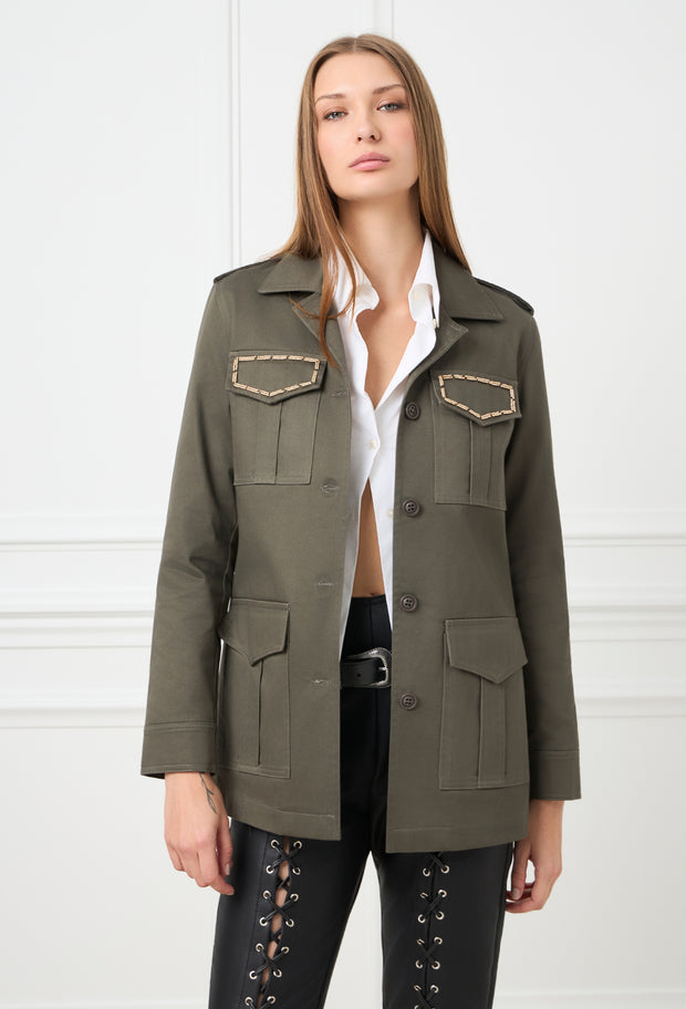 Mystic Eye Safari Jacket Khaki