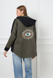 Paisley Gaze Army Hoodie Khaki
