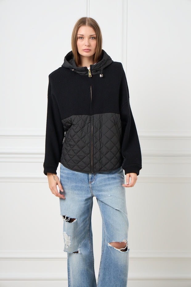 Duo Knitted Puffy Noir Jacket