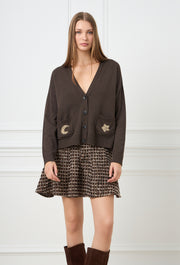 Midnight Knitted Cardigan Brown