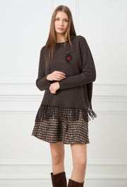 Ace Heart Knitted Sweater Brown