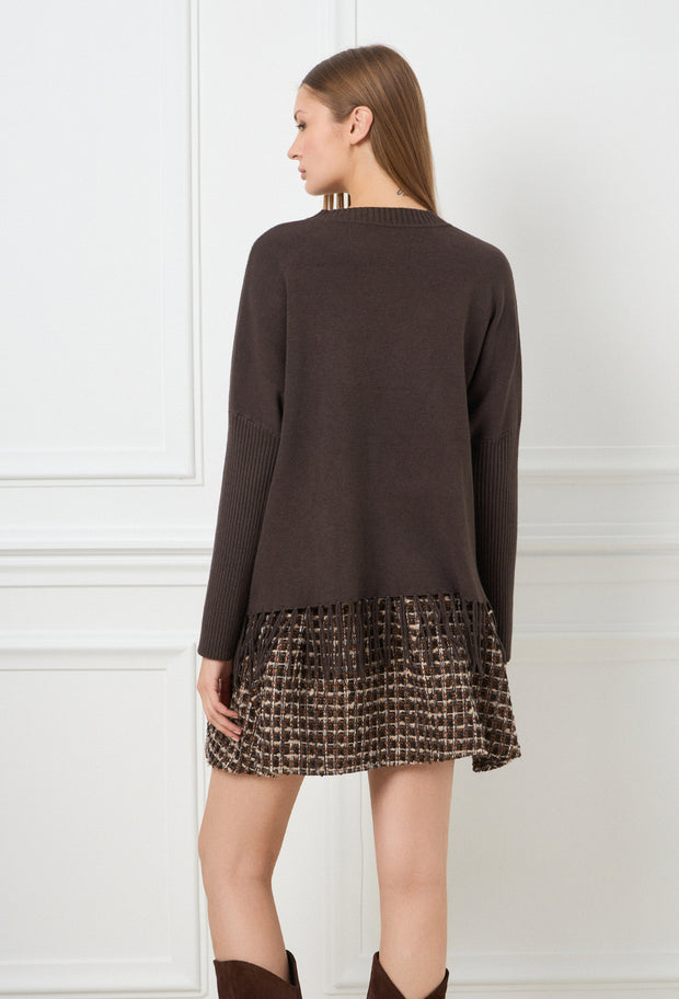 Ace Heart Knitted Sweater Brown