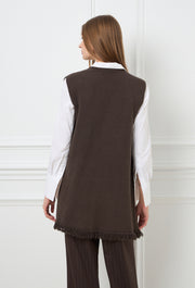 Zeus Knitted Vest Brown