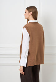 Paisley Knitted Vest Camel