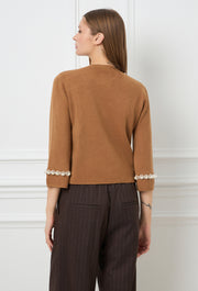 Pearl Love Knitted Top Camel