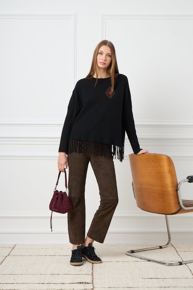 Napoli Woven Mini Bucket Burgundy