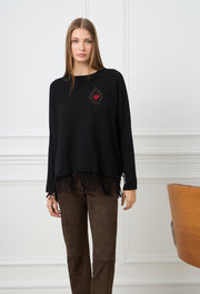 Ace Heart Knitted Sweater Black