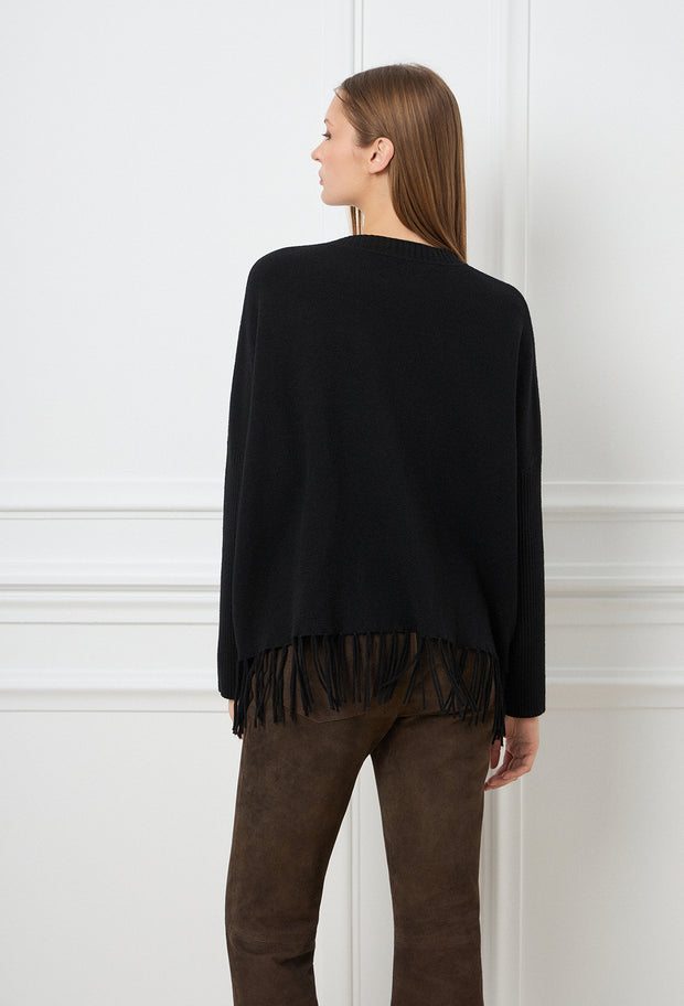 Ace Heart Knitted Sweater Black