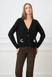Midnight Knitted Cardigan Black