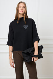 Roma Woven Hobo Bag Black