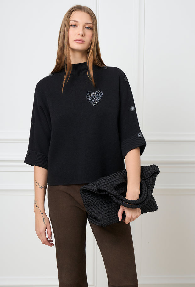Roma Woven Hobo Bag Black