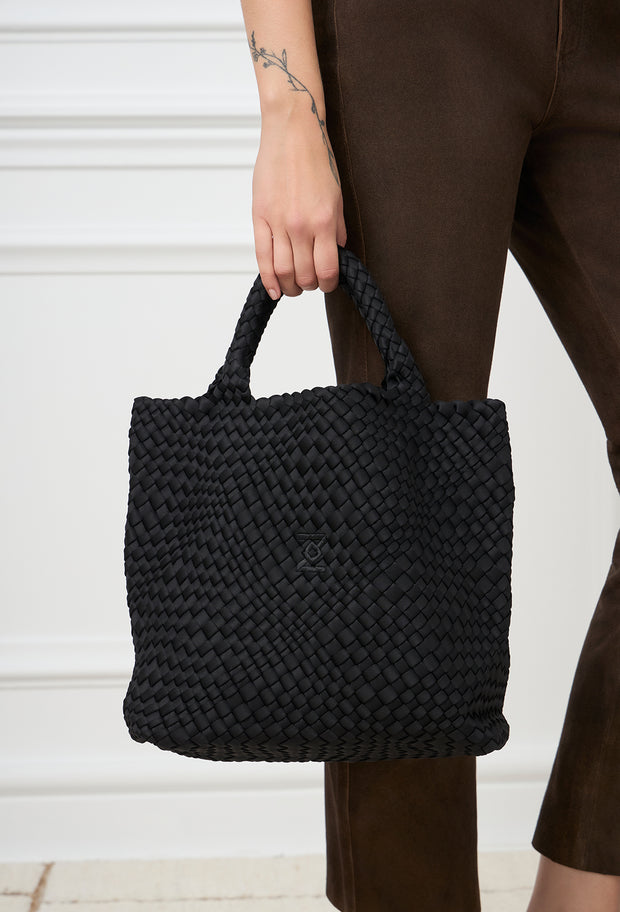 Roma Woven Hobo Bag Black
