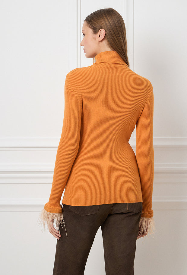 Feather Knitted Turtleneck Rustic