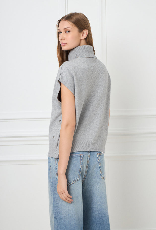 Rock Knitted Turtleneck Top Grey