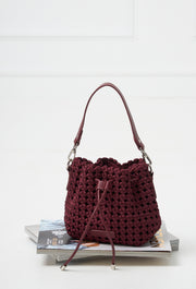 Napoli Woven Mini Bucket Burgundy
