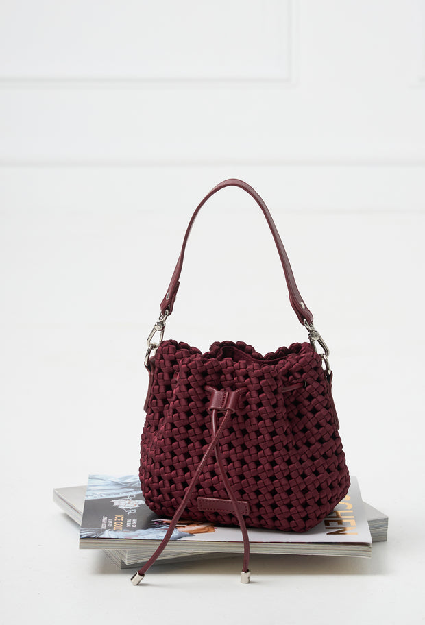 Napoli Woven Mini Bucket Burgundy