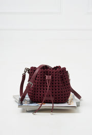 Napoli Woven Mini Bucket Burgundy