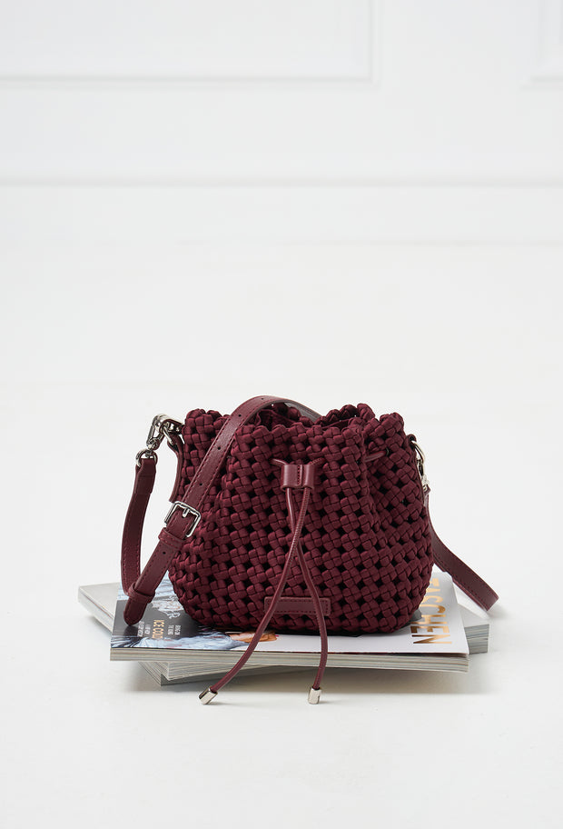 Napoli Woven Mini Bucket Burgundy