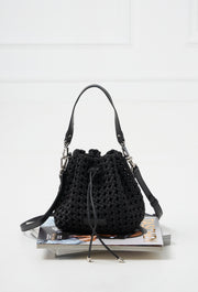 Napoli Woven Mini Bucket Black