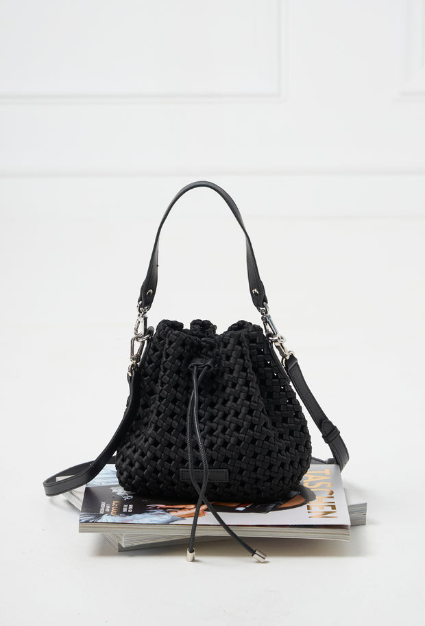 Napoli Woven Mini Bucket Black