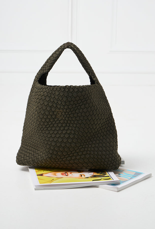 Roma Woven Hobo Bag Khaki