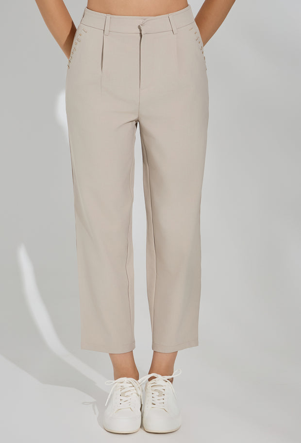 Cigarette Pants Beige
