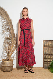 Bandana Shirt Dress w/ Belt