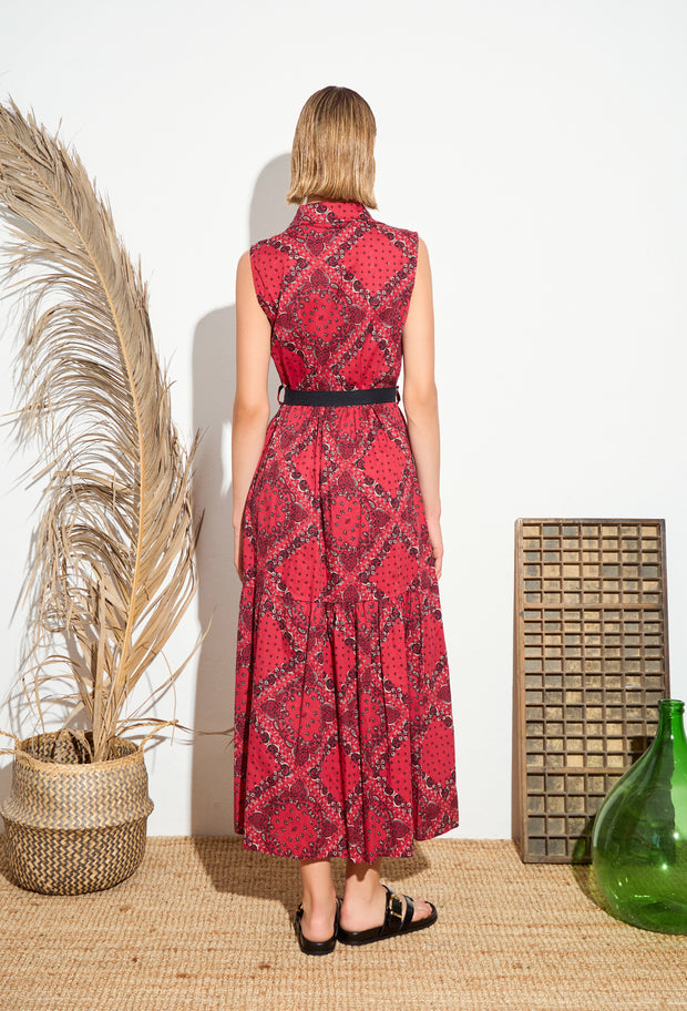 Bandana Shirt Dress w/ Belt