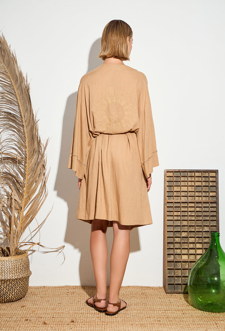 Golden Duet Kimono Beige