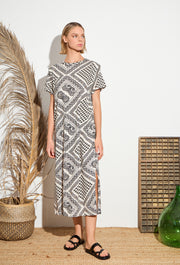 Allegra Bandana Dress Off White