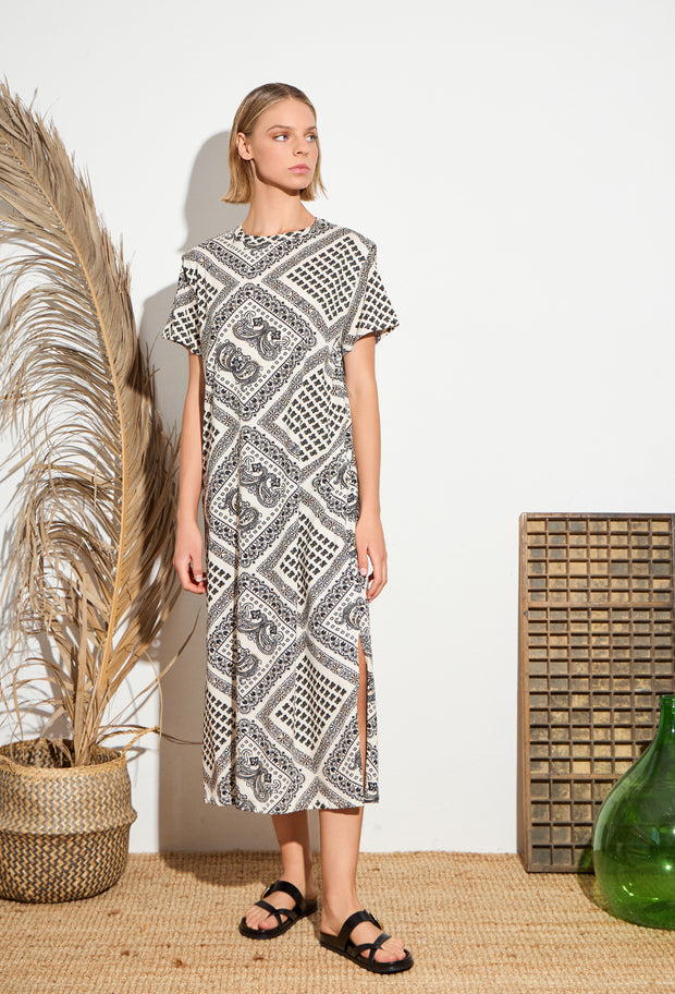 Allegra Bandana Dress Off White