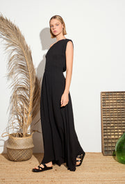 Confetti One Shoulder Dress Black