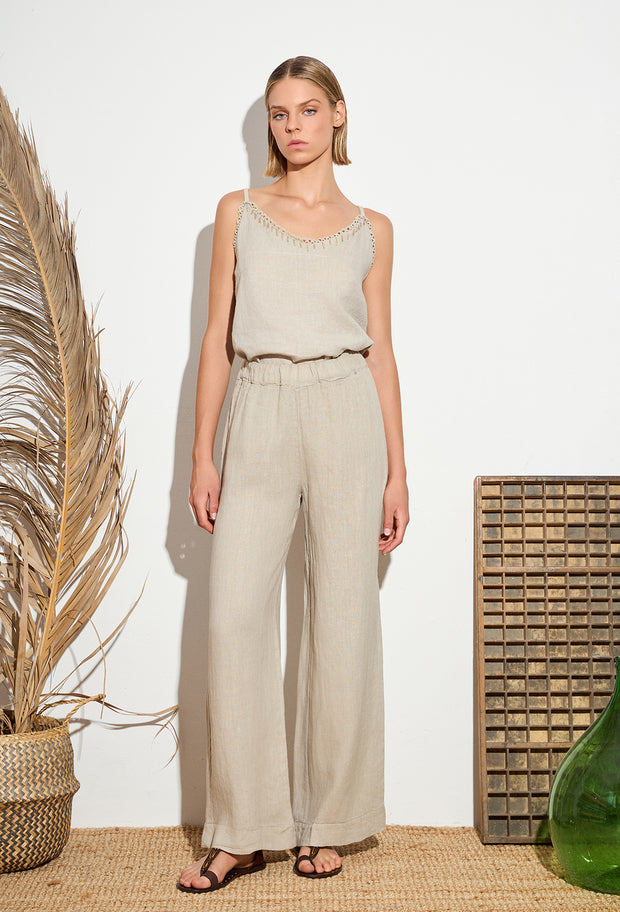 Relaxed Linen Pants Beige