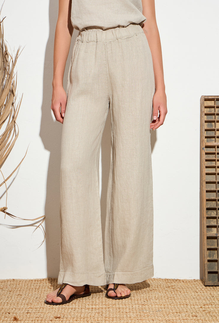 Relaxed Linen Pants Beige