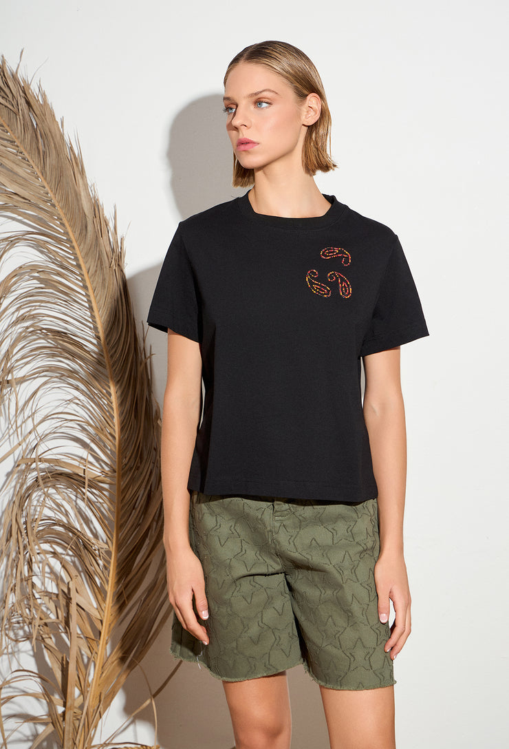 Boho T-shirt Black