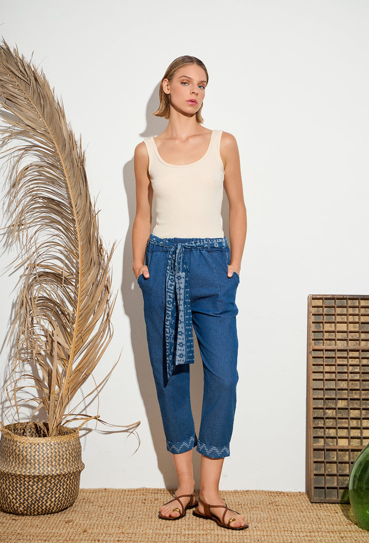 Carla Denim Capri Pants