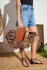 Tropical Raffia Basket Bag