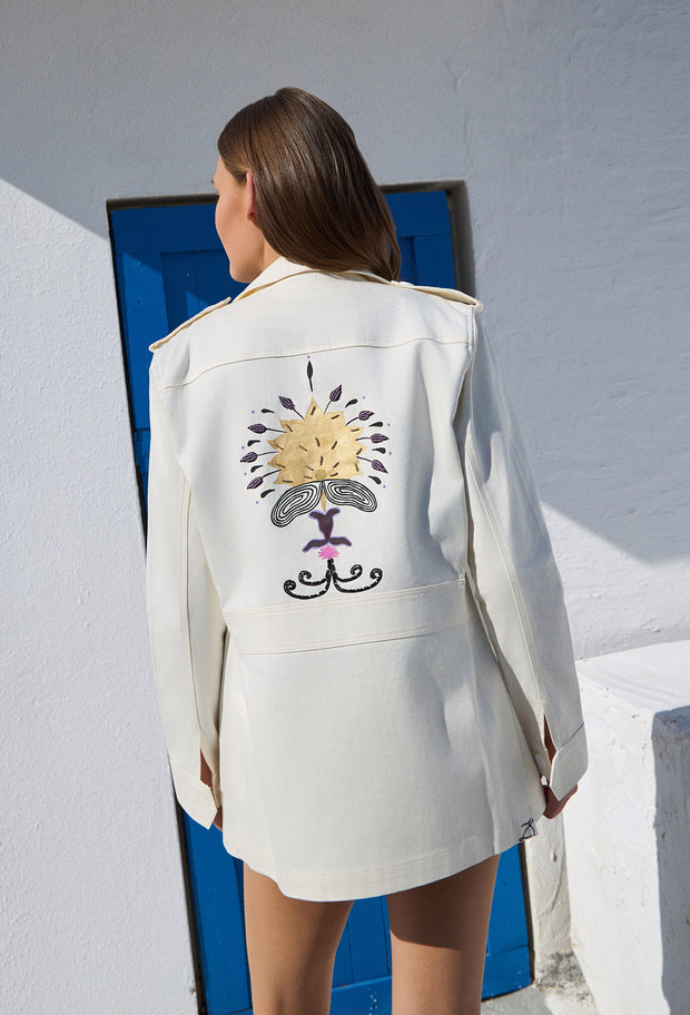 Lila Bloom Safari Jacket Off White