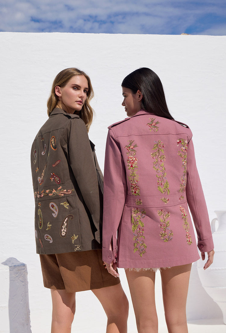Limited Needle Bloom Safari Jacket Dusty Pink – ZoeK